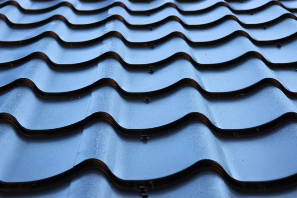Detail zakřivené černé kovové střechy Stock Fotografie