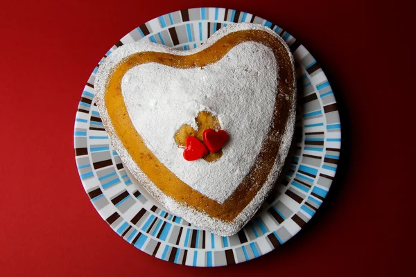 Cake in the shape of heart — Stock Photo, Image