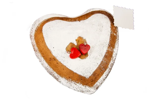 Cake in the shape of heart — Stock Photo, Image