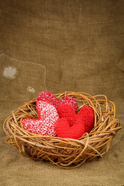 Breien harten in het nest — Stockfoto