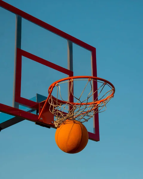 Basketball Basketball Ball Hit Basket Victory Goal Achievement Success Win Stock Image