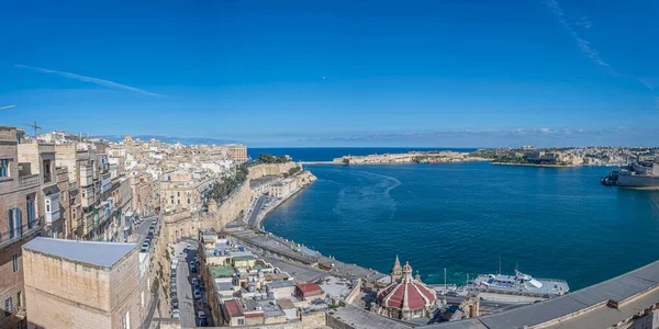 Panoramic View Grand Harbour Valletta Malta — Stock Photo, Image