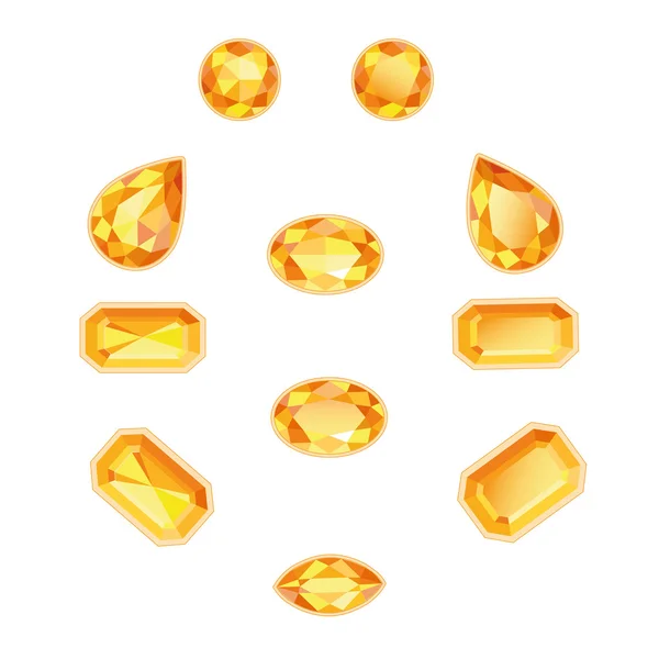 Sarı topaz ayarlamak — Stok Vektör