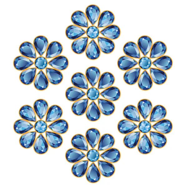 Blå blommor av safirer — Stock vektor