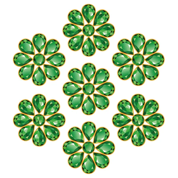 Smaragd gröna blommor — Stock vektor