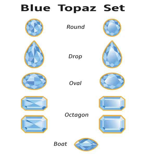 ブルー トパーズのテキストと設定 — ストックベクタ