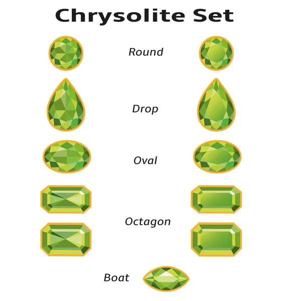 Ensemble de chrysolite avec texte — Image vectorielle