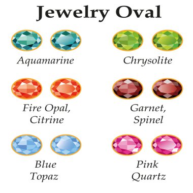 Takı oval izole nesneleri