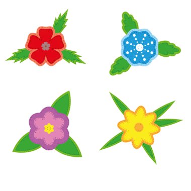 beyaz zemin üzerinde çiçekler Sticker