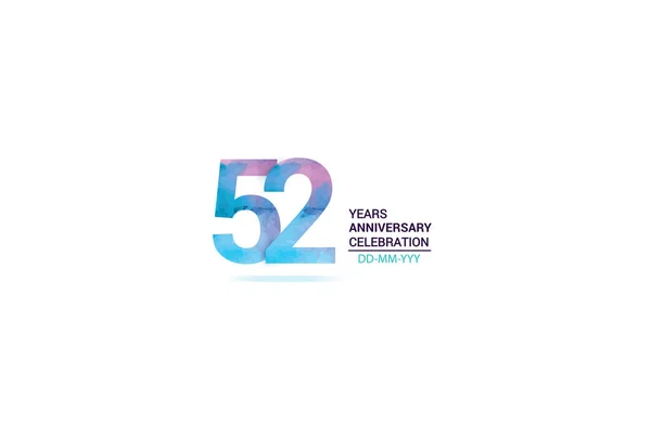 Years Anniversary Celebration Logotype Anniversary Logo Watercolor Purple Blue Isolated — ストックベクタ