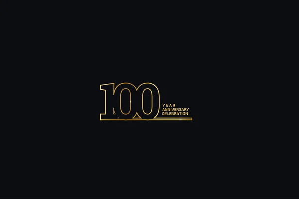100 Yıl Dönümü Kutlaması Logosu Siyah Arkaplanda Izole Edilmiş Altın — Stok Vektör