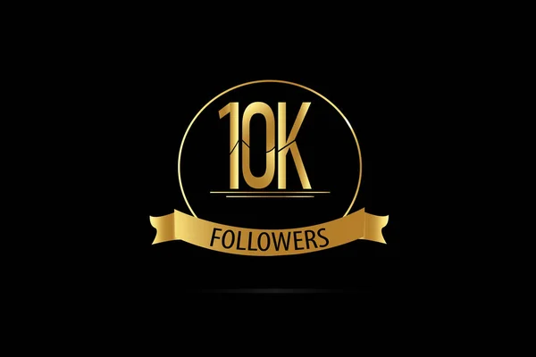 Luxury Black Gold 10K 000 Followers Thank You Anniversary Minimalist — Stock Vector