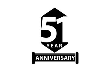 51 years anniversary, minimalist logo, jubilee, greeting card. invitation. 
