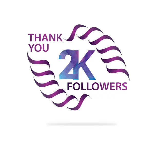 2000 Thank You Followers Celebration Logotype Anniversary Logo Vector Design — ストックベクタ