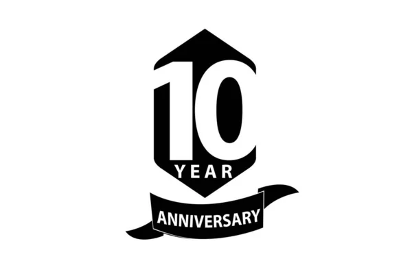 Years Anniversary Minimalist Logo Jubilee Greeting Card Invitation — 스톡 벡터