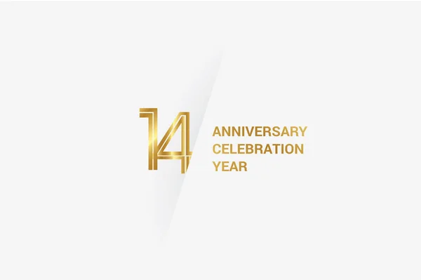 Χρόνια Επέτειο Μινιμαλιστικό Λογότυπο Ιωβηλαίο Ευχετήρια Κάρτα Πρόσκληση Γενεθλίων Χρυσή — Διανυσματικό Αρχείο