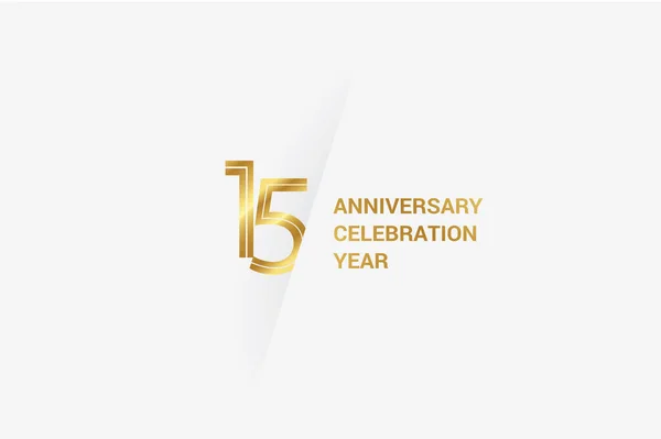 Years Anniversary Minimalist Logo Jubilee Greeting Card Birthday Invitation Golden — Stock Vector