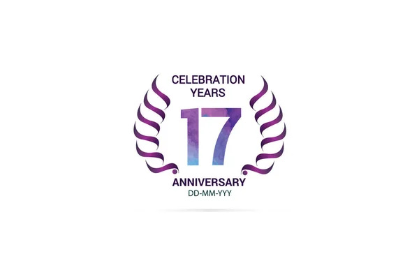 Years Anniversary Minimalist Logo Jubilee Greeting Card Invitation — Stockvektor