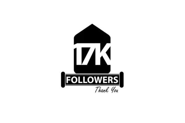 17K 000 Thank You Followers Celebration Logotype Anniversary Logo Vector — Stok Vektör