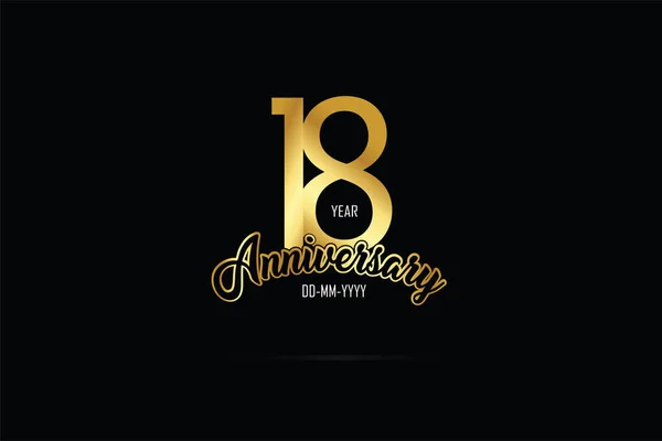 Years Anniversary Celebration Logotype Anniversary Logo Golden Spark Light White — Vetor de Stock