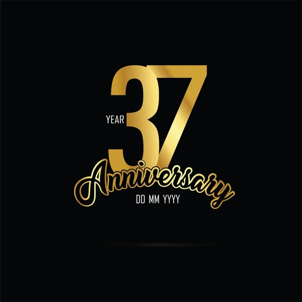 Jaar Jubileum Viering Logotype Verjaardag Logo Met Gouden Vonk Licht — Stockvector