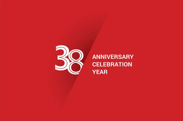 Years Anniversary Minimalist Logo Jubilee Greeting Card Birthday Invitation — Stockvektor