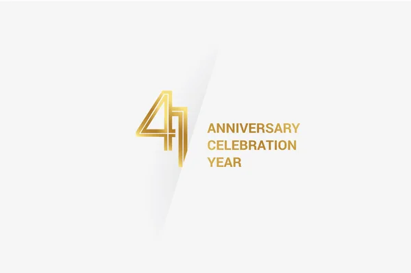 Years Anniversary Minimalist Logo Jubilee Greeting Card Birthday Invitation Golden — Stockvector
