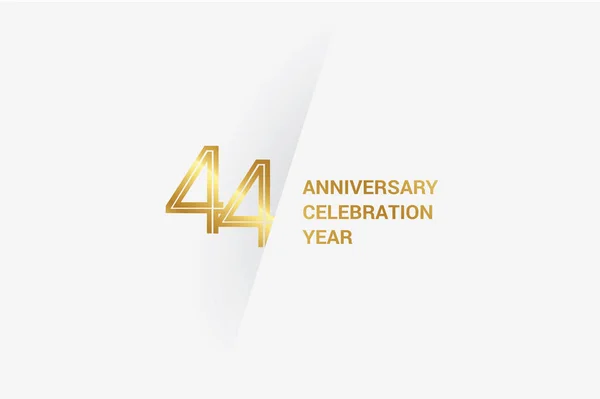 Years Anniversary Minimalist Logo Jubilee Greeting Card Birthday Invitation Golden — 图库矢量图片