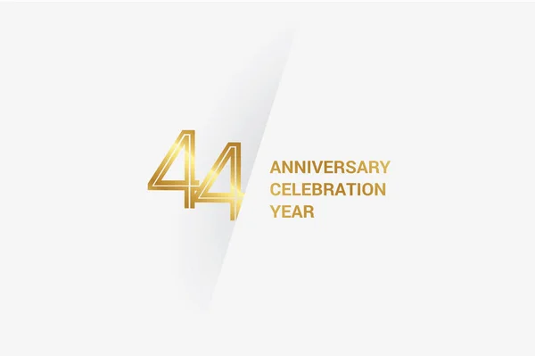 Years Anniversary Minimalist Logo Jubilee Greeting Card Birthday Invitation Golden — Vetor de Stock