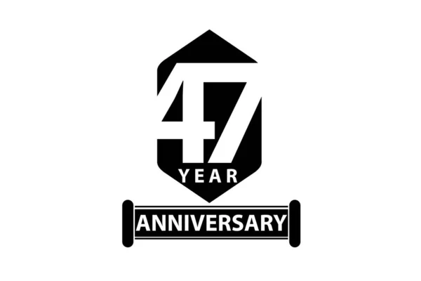 Лет Минималистский Логотип Юбилей Поздравительная Открытка Приглашение — стоковый вектор