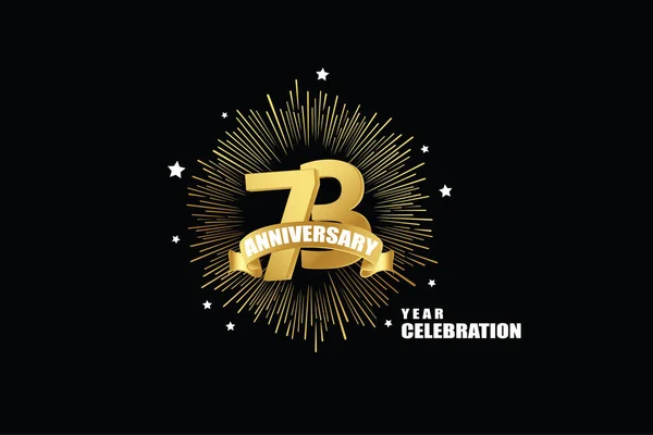 Years Anniversary Minimalist Logo Jubilee Greeting Card Birthday Invitation Golden — Stock vektor