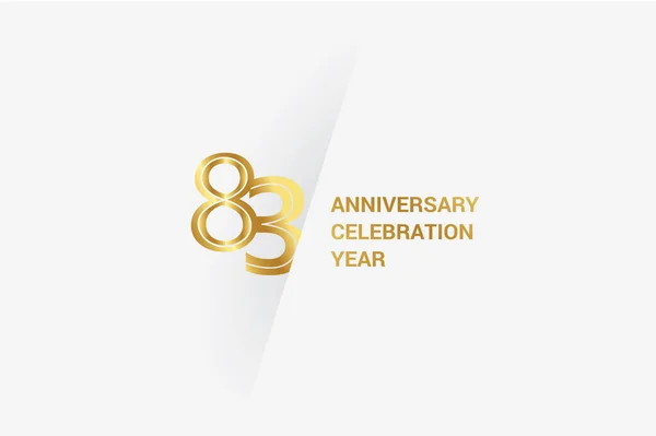 Years Anniversary Minimalist Logo Jubilee Greeting Card Birthday Invitation Golden — 스톡 벡터