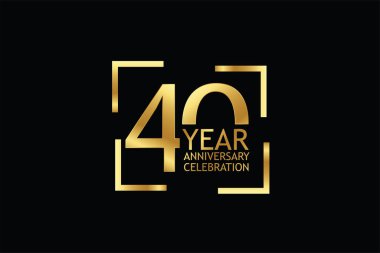 40 years anniversary celebration logotype. anniversary logo  isolated on black background, vector design for celebration, invitation and greeting card 