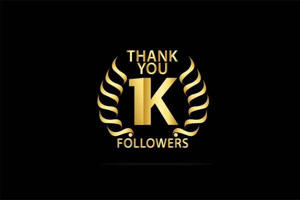 1000 Followers Thankyou Anniversary Celebration Logotype Anniversary Logo — Stockvektor