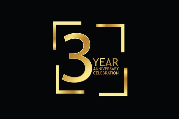 Three Years Anniversary Celebration Logotype Anniversary Logo Isolated Black Background — Stockvector
