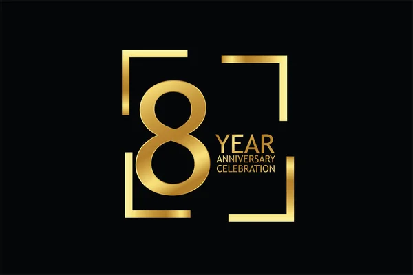 Eight Years Anniversary Celebration Logotype Anniversary Logo Isolated Black Background — Stock vektor
