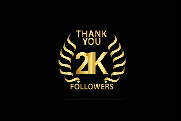 21K 000 Followers Thankyou Anniversary Celebration Logotype Anniversary Logo — Vetor de Stock