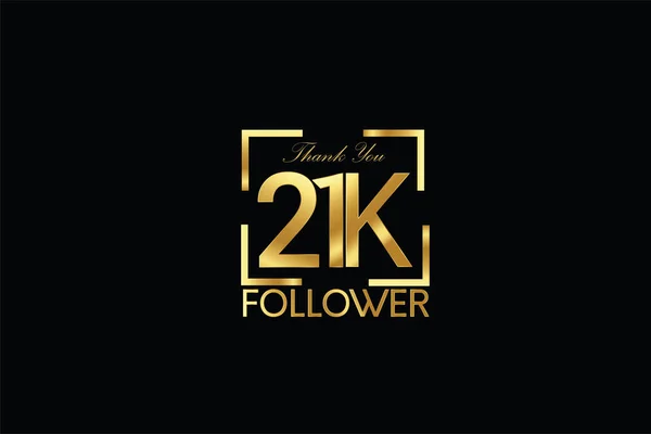 21K 000 Followers Thankyou Anniversary Celebration Logotype Anniversary Logo — Stockvektor