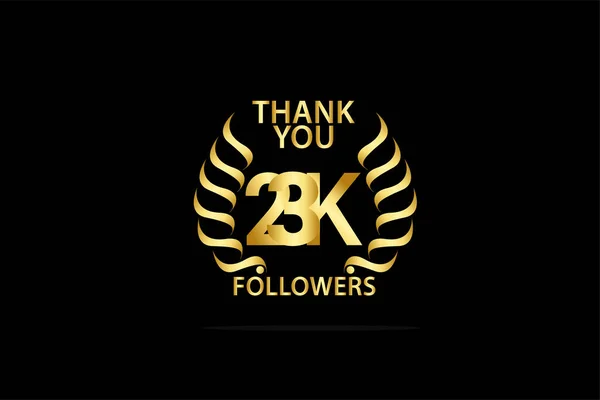 23K 000 Followers Thankyou Anniversary Celebration Logotype Anniversary Logo — ストックベクタ