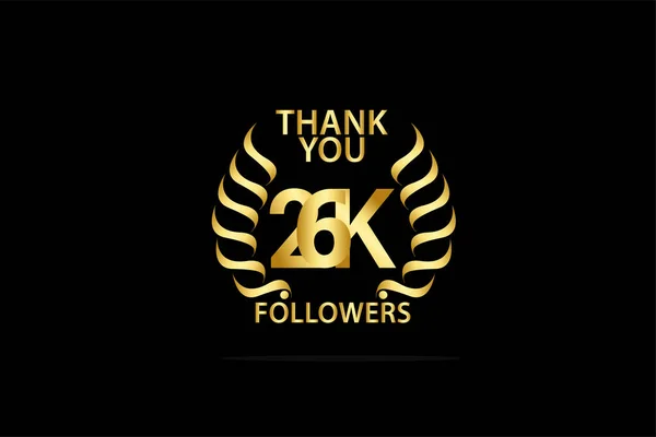 26K 000 Followers Thankyou Anniversary Celebration Logotype Anniversary Logo —  Vetores de Stock