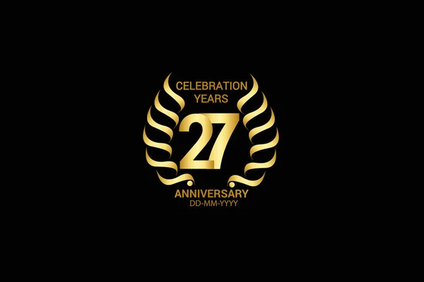 Years Anniversary Celebration Logotype Anniversary Logo Isolated Black Background Vector — 스톡 벡터