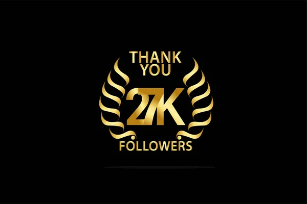 27K 000 Followers Thankyou Anniversary Celebration Logotype Anniversary Logo — Stock Vector