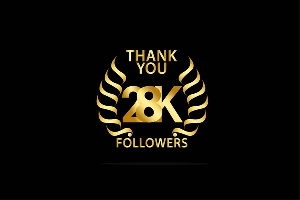 28K 000 Followers Thankyou Anniversary Celebration Logotype Anniversary Logo —  Vetores de Stock