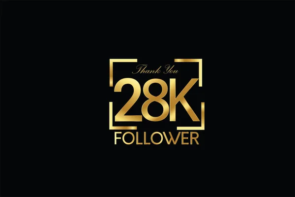 28K 000 Followers Thankyou Anniversary Celebration Logotype Anniversary Logo — Vettoriale Stock