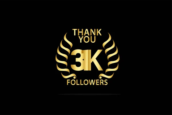 31K 000 Followers Thankyou Anniversary Celebration Logotype Anniversary Logo — Vettoriale Stock