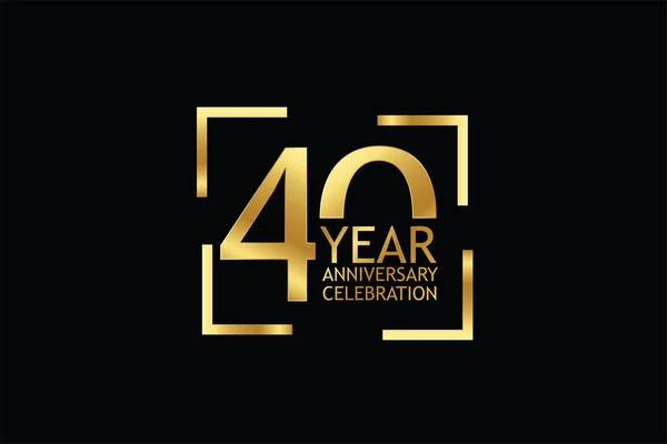 Years Anniversary Celebration Logotype Anniversary Logo Isolated Black Background Vector — 스톡 벡터