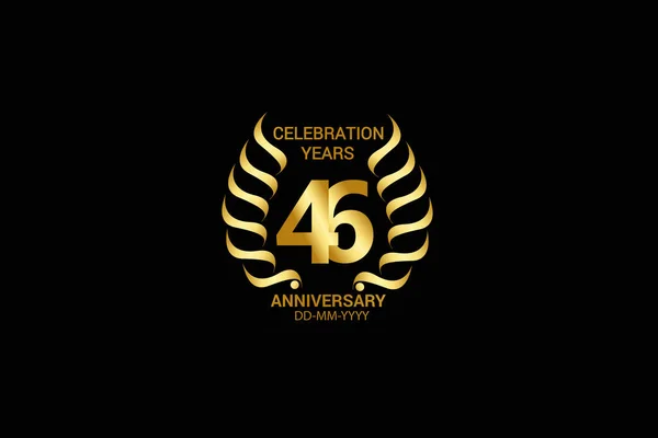 Χρόνια Εορτασμού Επετείου Λογότυπος Λογότυπο Επετείου Απομονωμένο Μαύρο Φόντο Διανυσματικός — Διανυσματικό Αρχείο