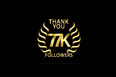 77K, 77.000 Followers Thankyou anniversary celebration logotype. anniversary logo 