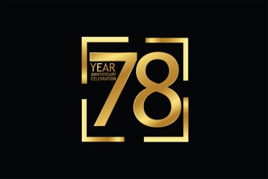  78 years anniversary celebration logotype. anniversary logo  isolated on black background, vector design for celebration, invitation and greeting card  
