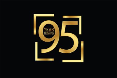95 years anniversary celebration logotype. anniversary logo  isolated on black background, vector design for celebration, invitation and greeting card  